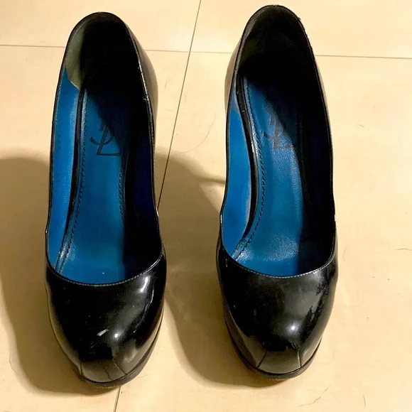 Yves Saint Laurent Shoes Ysl Platform Black Patent Leather